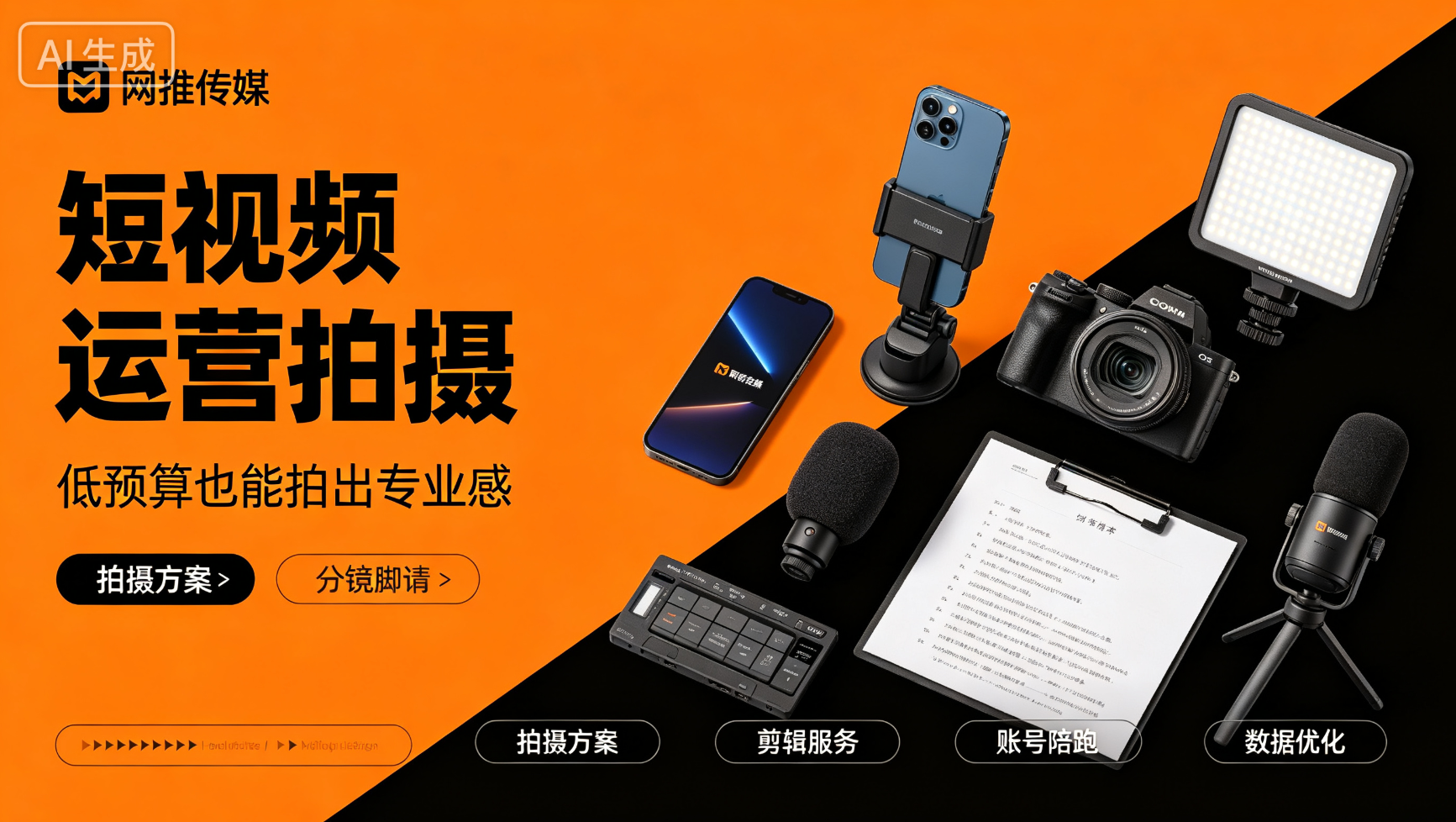青岛短视频运营策划流程示意图